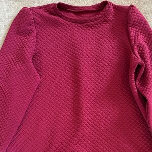 Burgundy Sweatshirt with Puff sleeves